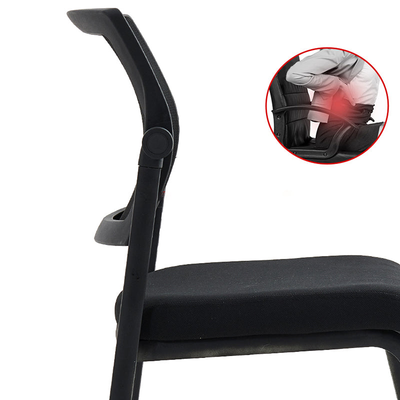 Armless Contemporary Office Chair Metal Frame Cotton Seat Ergonomic Chair