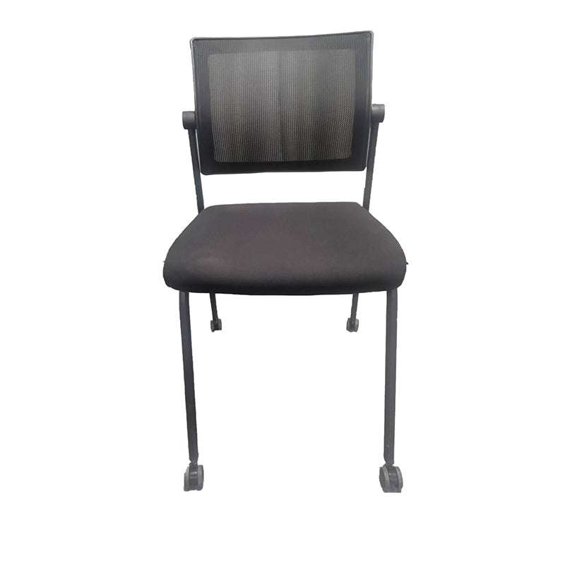 Armless Contemporary Office Chair Metal Frame Cotton Seat Ergonomic Chair