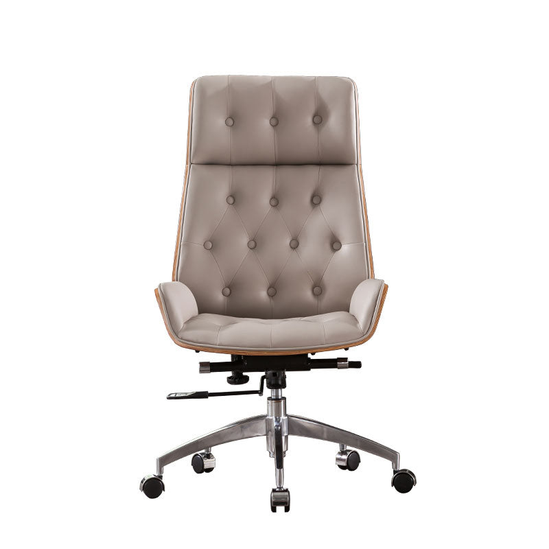 Modern Armless Desk Chair Faux Leather High Back Office Chair