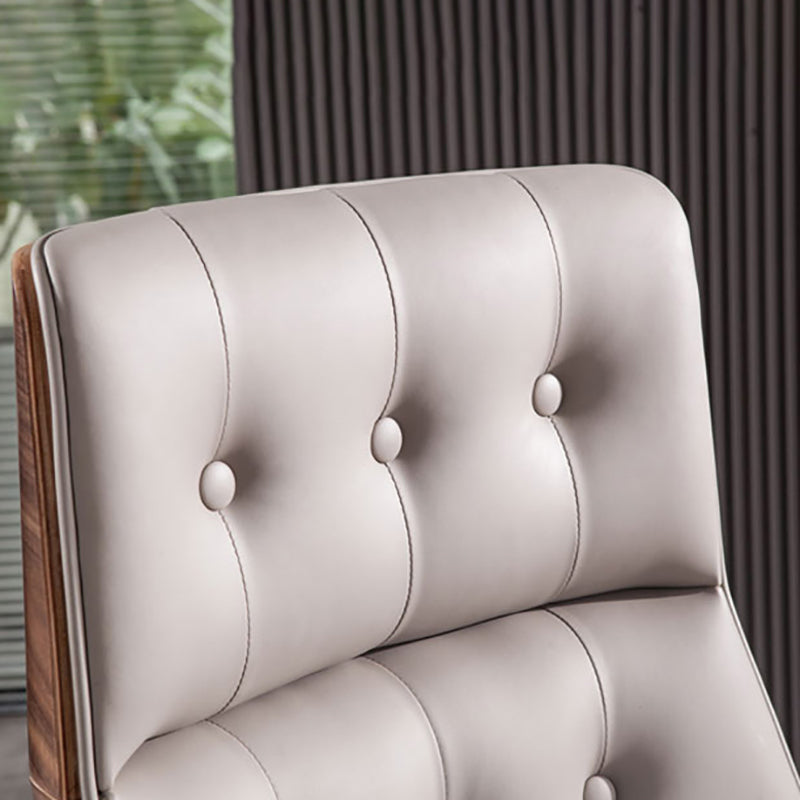 Modern Armless Desk Chair Faux Leather High Back Office Chair