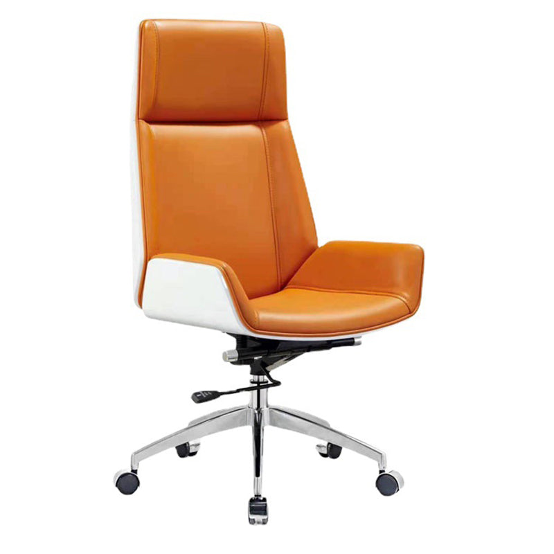 Ergonomic Faux Leather Desk Chair Home Office Swivel Armless Chair