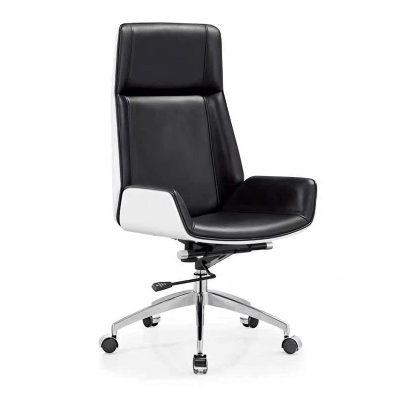 Ergonomic Faux Leather Desk Chair Home Office Swivel Armless Chair