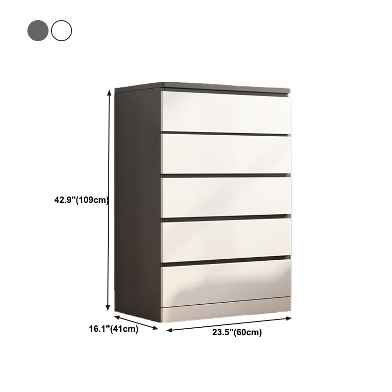 Modern Style White Storage Chest Vertical Wooden Chest with 3 / 4 / 5 / 6 Drawers