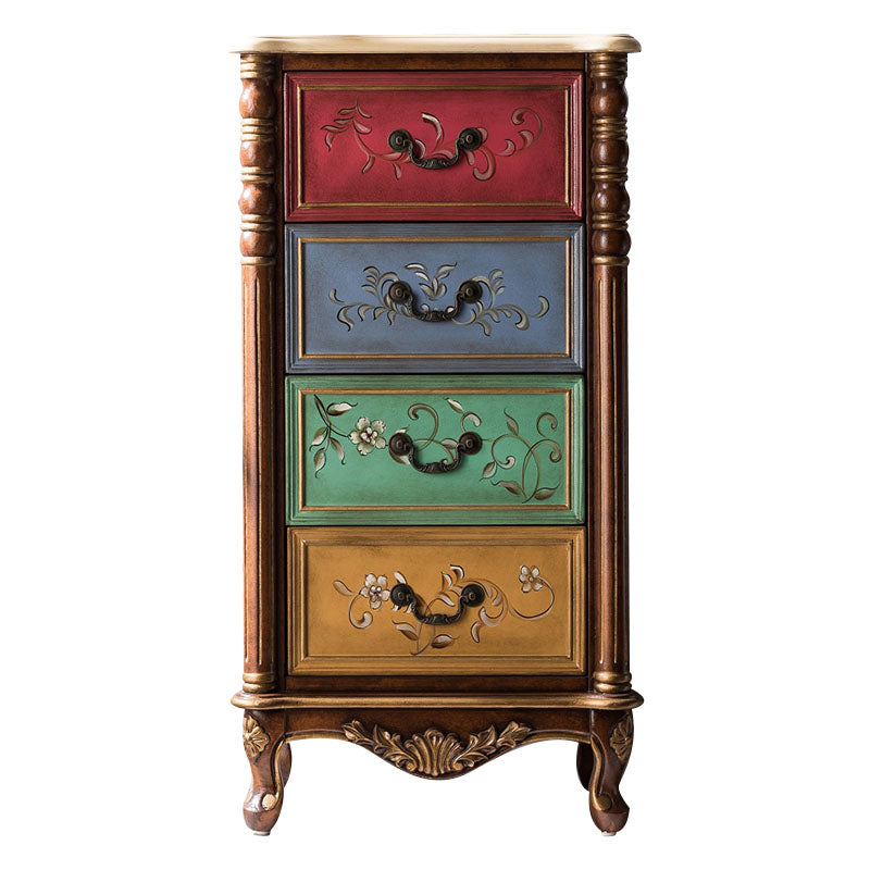 Traditional Style Storage Chest Vertical Lingerie Chest with 3 / 4 Drawers