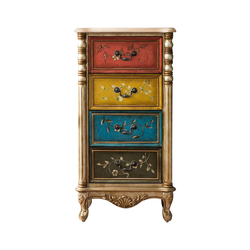 Traditional Style Storage Chest Vertical Lingerie Chest with 3 / 4 Drawers