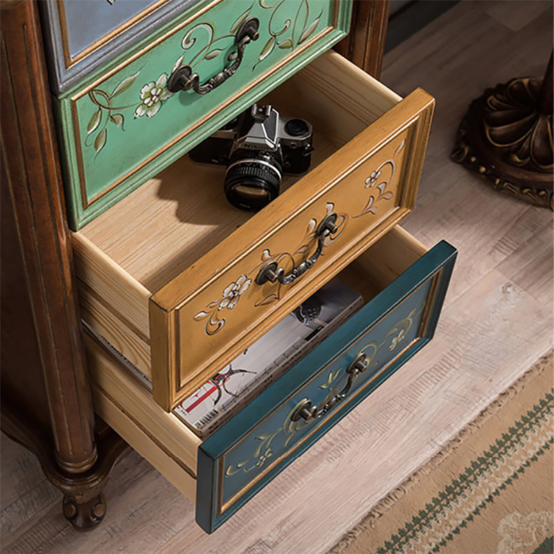 Traditional Style Storage Chest Solid Wood Vertical Lingerie Chest with 3 / 4 Drawers