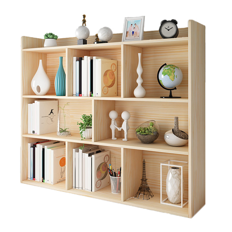 Modern Closed Back Wood Book Shelf Natural 8"W Home Bookcase