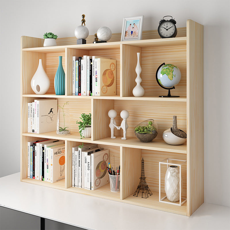 Modern Closed Back Wood Book Shelf Natural 8"W Home Bookcase