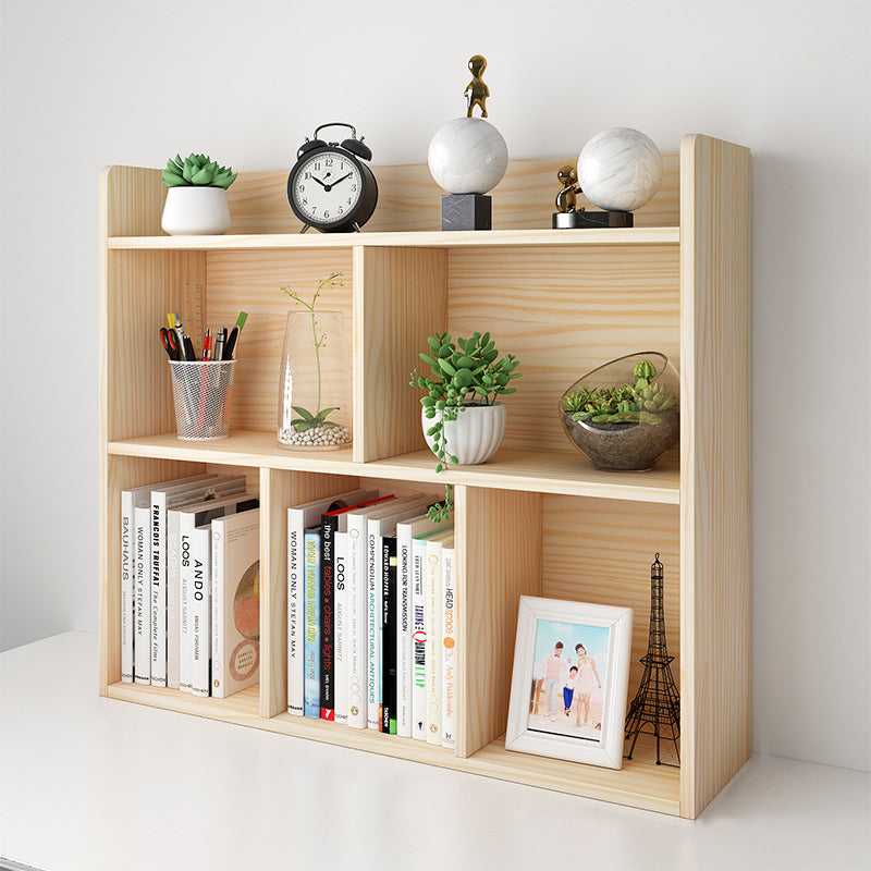 Modern Closed Back Wood Book Shelf Natural 8"W Home Bookcase