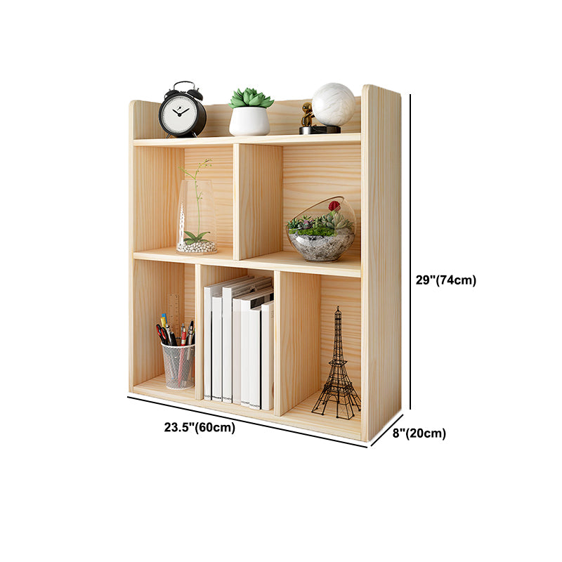 Modern Closed Back Wood Book Shelf Natural 8"W Home Bookcase