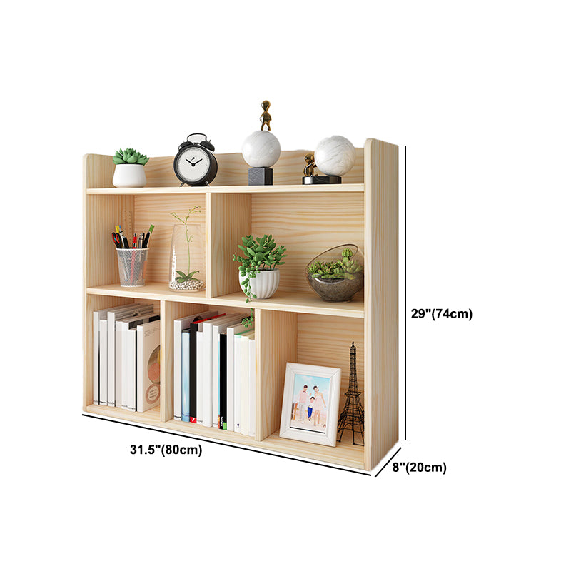 Modern Closed Back Wood Book Shelf Natural 8"W Home Bookcase