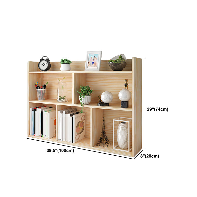 Modern Closed Back Wood Book Shelf Natural 8"W Home Bookcase