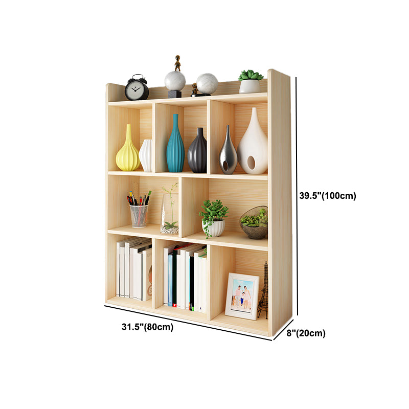 Modern Closed Back Wood Book Shelf Natural 8"W Home Bookcase