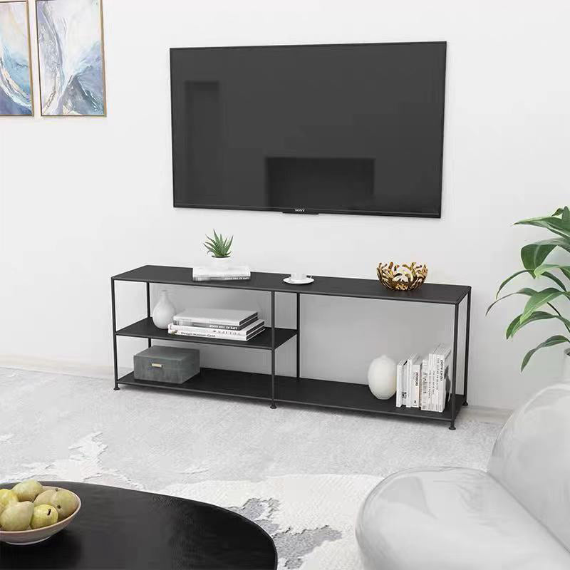 12.99"W TV Stand Open Storage Industrial Style TV Console with 3-shelf