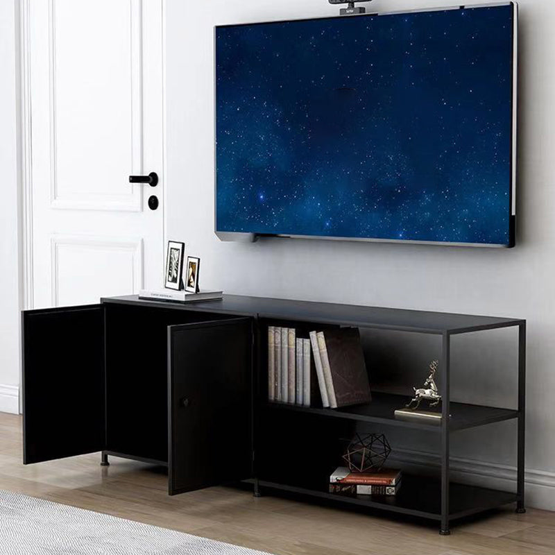 12.99"W TV Stand Open Storage Industrial Style TV Console with 3-shelf