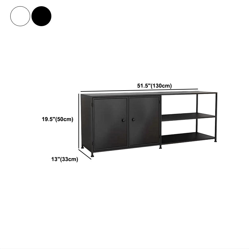 12.99"W TV Stand Open Storage Industrial Style TV Console with 3-shelf