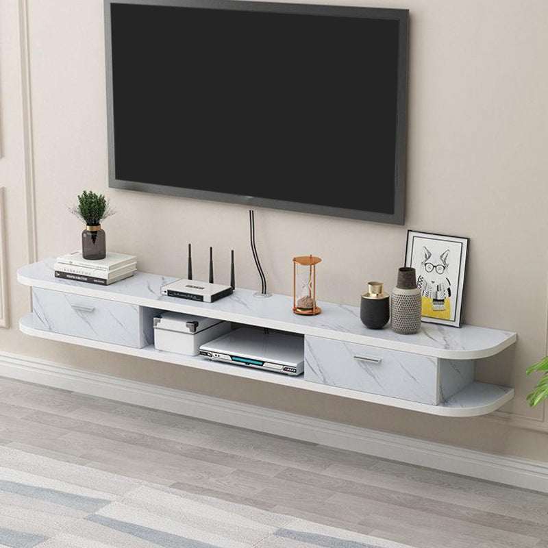 Contemporary Style TV Stand Faux Wood Wall-mounted TV Cabinet with 2 Doors