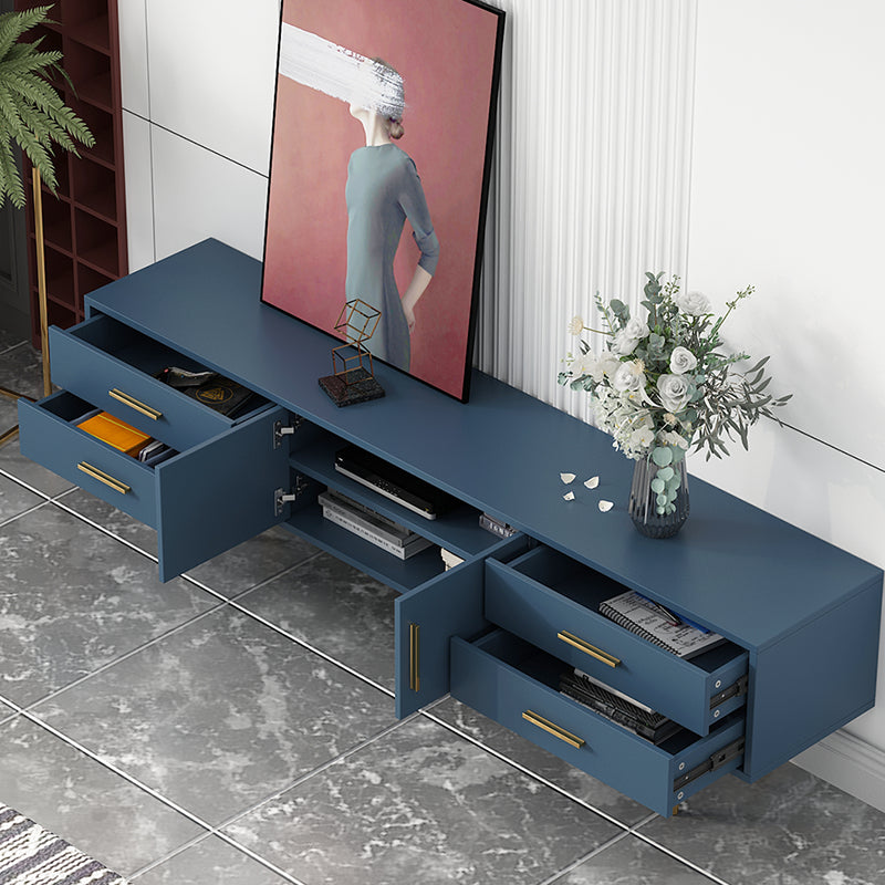 Scandinavian Engineered Wood TV Media Stand Matte Finish Media Console with Drawers