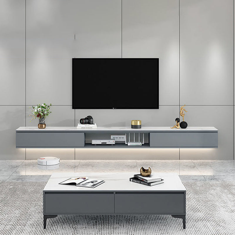 Contemporary Style TV Stand Wall-mounted Enclosed Storage TV Console