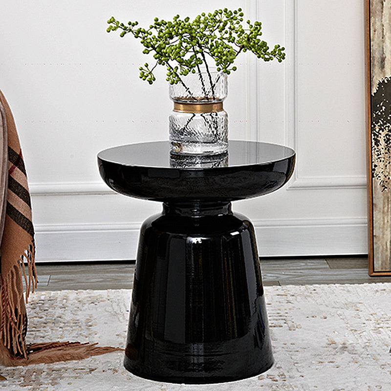 Modern Metal Round Side Table 43/60' Tall Pedestal End Table