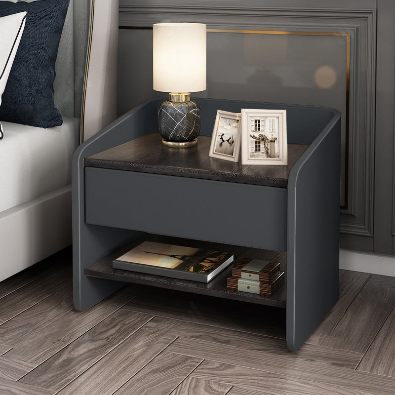 Nightstand with Drawer 20" Tall Accent Table Nightstand Modern with Shelf
