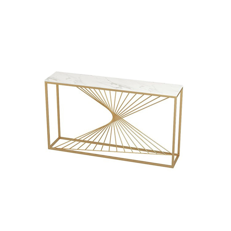 Glam Marble Rectangle Console Table Ironcraft Frame Accent Table