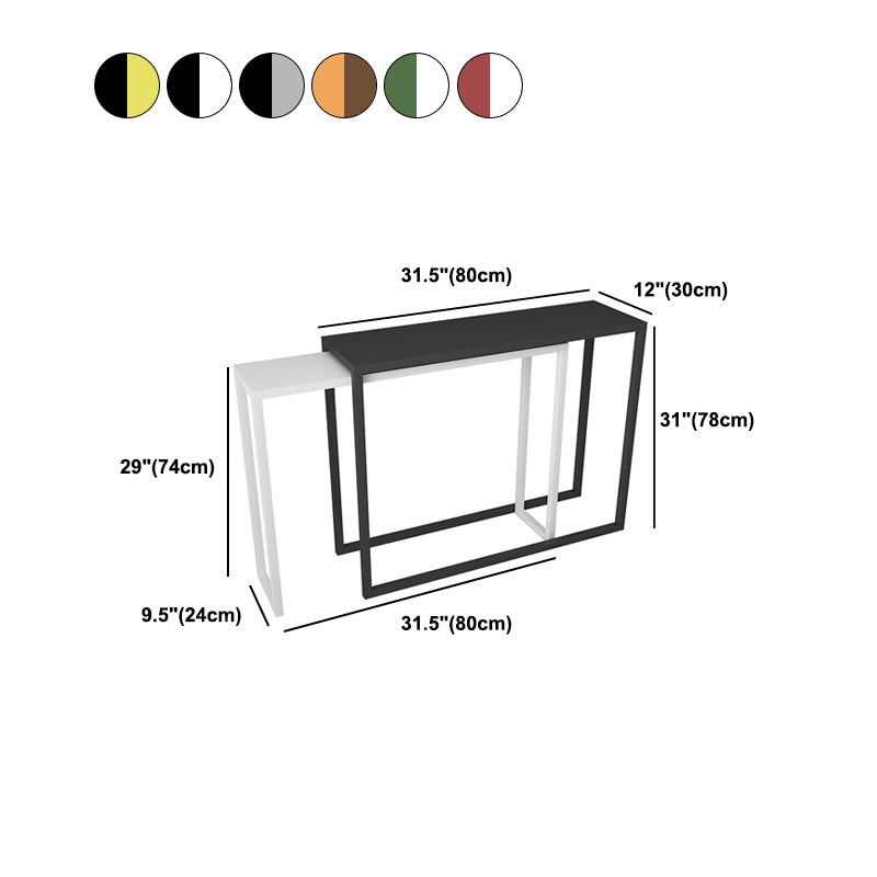 Modern Iron Accent Table with Frame Base for Hall 30.7" High