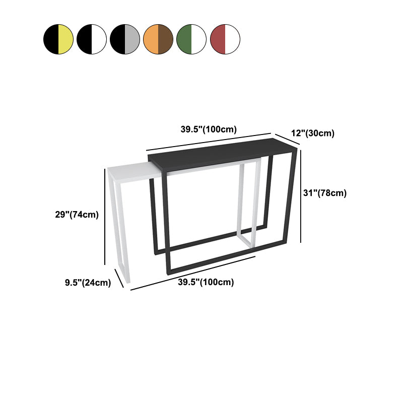 Modern Iron Accent Table with Frame Base for Hall 30.7" High