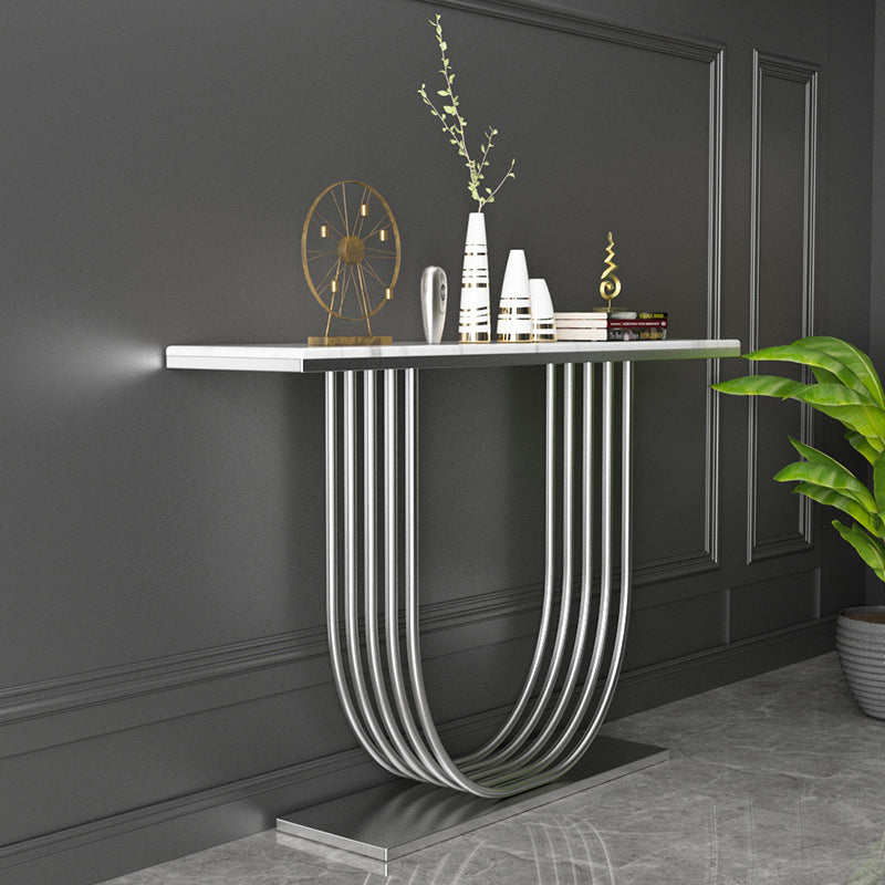 Glam Stain Resistant Scratch Resistant Rectangle Marble Console