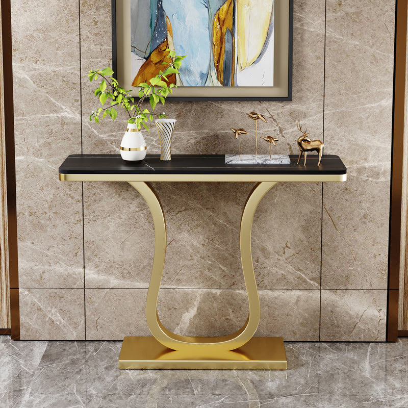 Hall Glam Scratch Resistant Stain Resistant Rectangle Slate Console Table