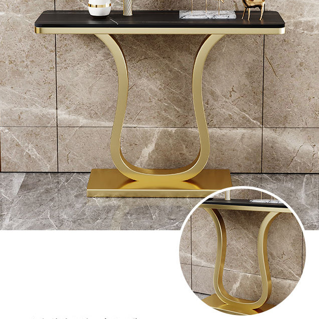 Hall Glam Scratch Resistant Stain Resistant Rectangle Slate Console Table