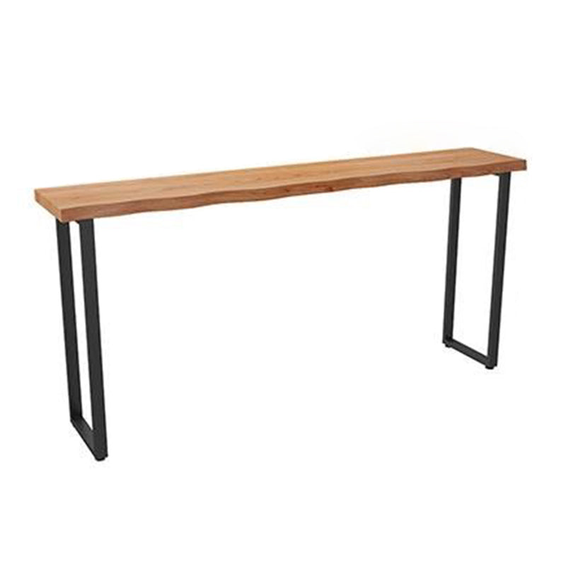 Pine Wood Bar Dining Table Modern Rectangle Bar Table with Sled Base for Balcony