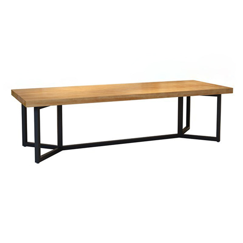 Rectangle Dining Table Industrial Iron Base Dining Table with Black Frame