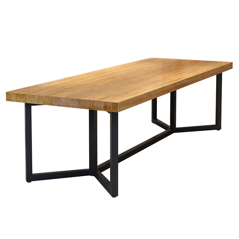 Rectangle Dining Table Industrial Iron Base Dining Table with Black Frame