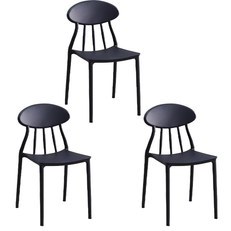 Contemporary Plastic Chair Open Back Dining Side Furniture in Matte Finish