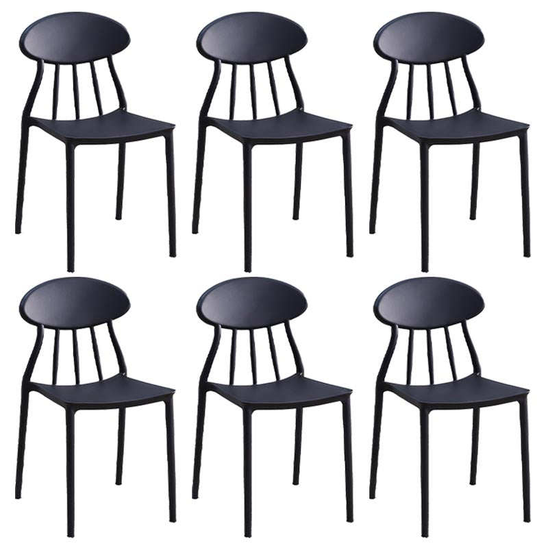 Contemporary Plastic Chair Open Back Dining Side Furniture in Matte Finish