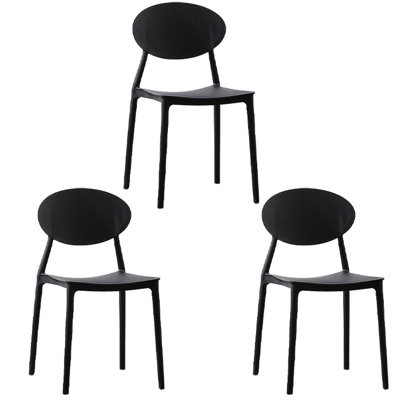 Contemporary Plastic Chair Open Back Dining Side Furniture in Matte Finish