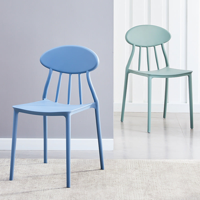 Contemporary Plastic Chair Open Back Dining Side Furniture in Matte Finish