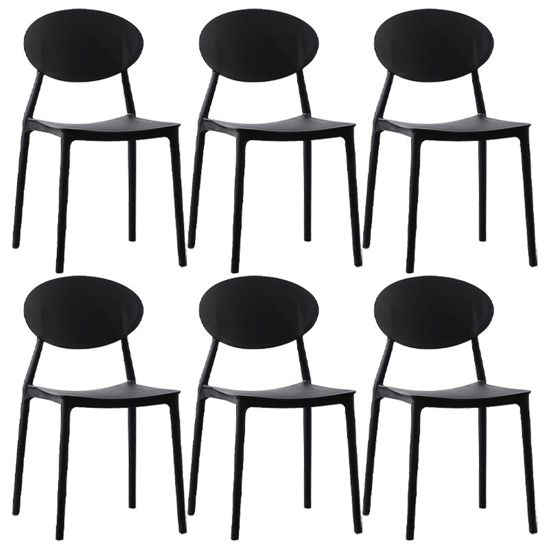 Contemporary Plastic Chair Open Back Dining Side Furniture in Matte Finish