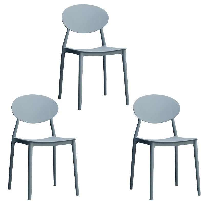 Contemporary Plastic Chair Open Back Dining Side Furniture in Matte Finish