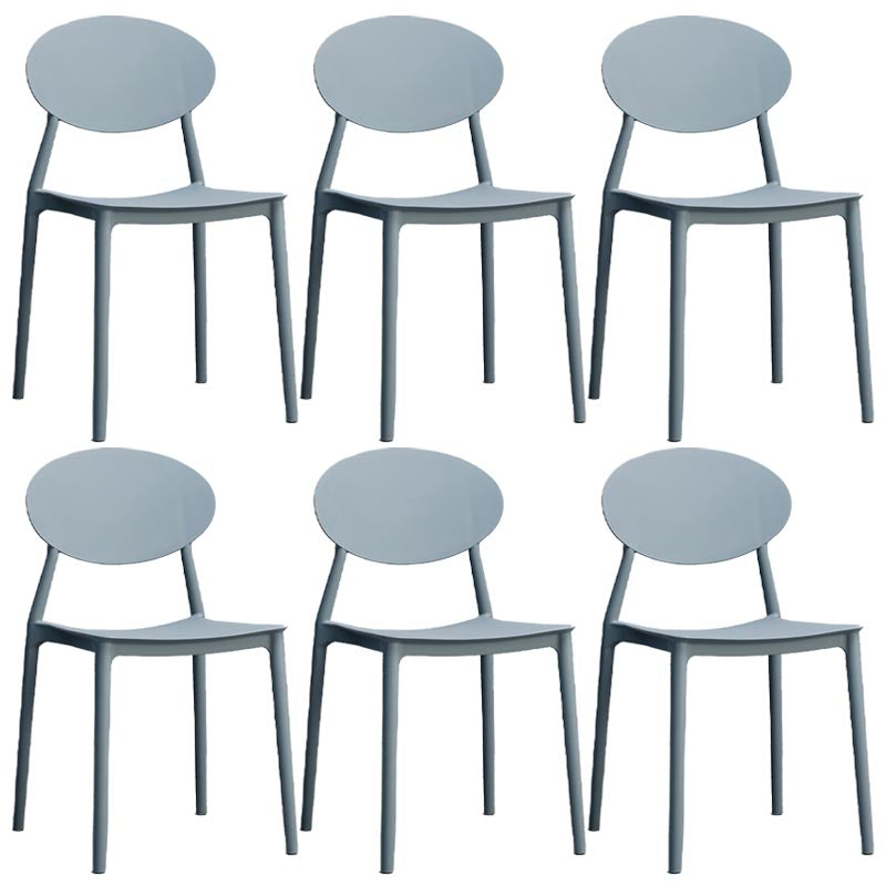 Contemporary Plastic Chair Open Back Dining Side Furniture in Matte Finish