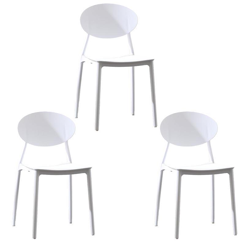 Contemporary Plastic Chair Open Back Dining Side Furniture in Matte Finish