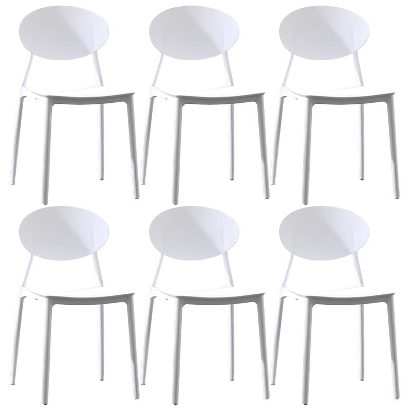 Contemporary Plastic Chair Open Back Dining Side Furniture in Matte Finish