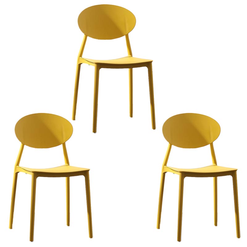 Contemporary Plastic Chair Open Back Dining Side Furniture in Matte Finish