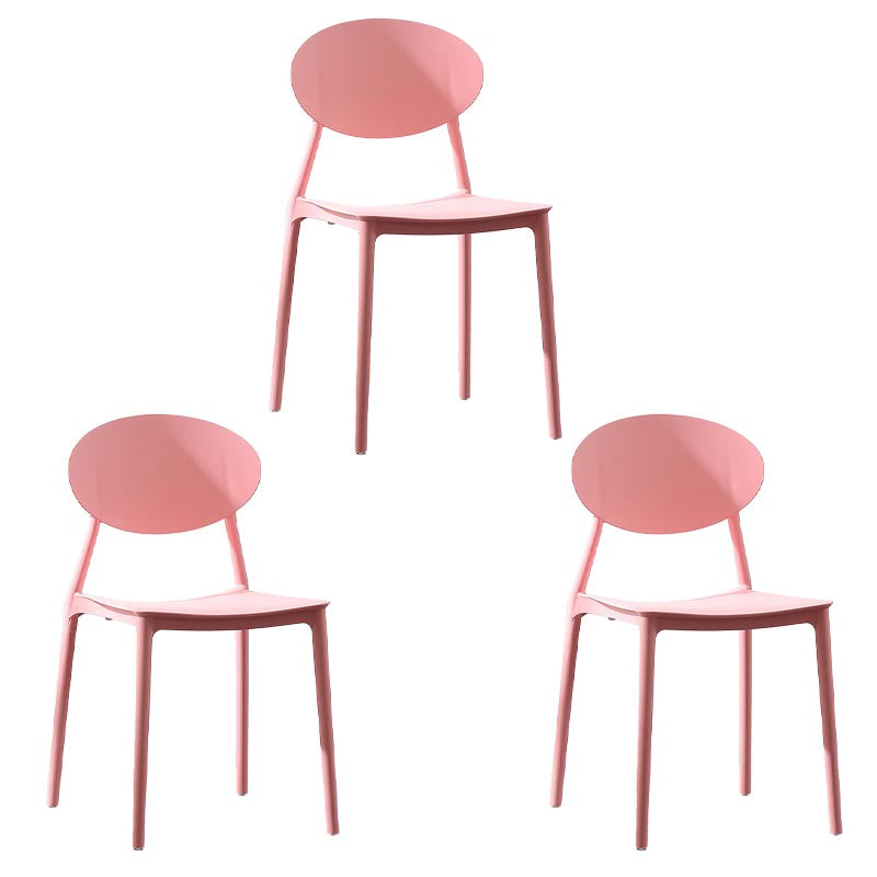 Contemporary Plastic Chair Open Back Dining Side Furniture in Matte Finish