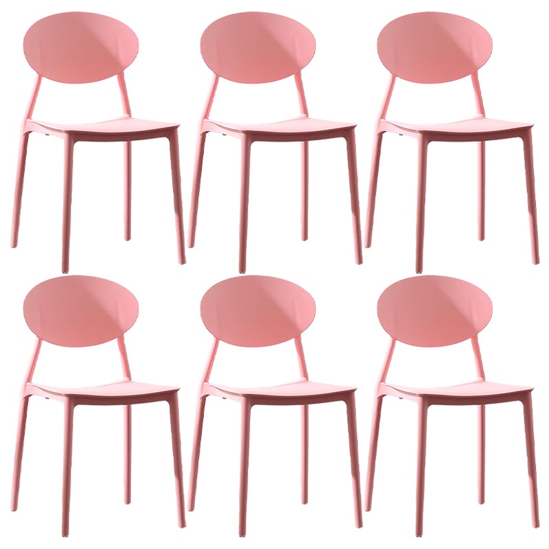 Contemporary Plastic Chair Open Back Dining Side Furniture in Matte Finish