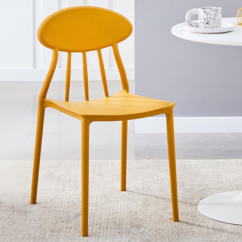 Contemporary Plastic Chair Open Back Dining Side Furniture in Matte Finish