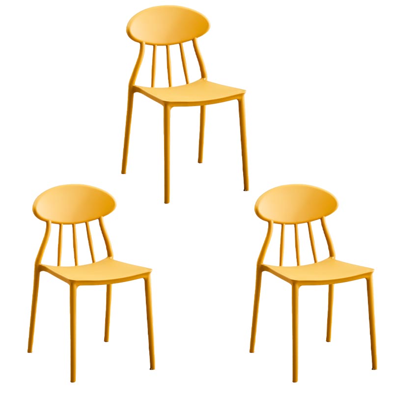 Contemporary Plastic Chair Open Back Dining Side Furniture in Matte Finish