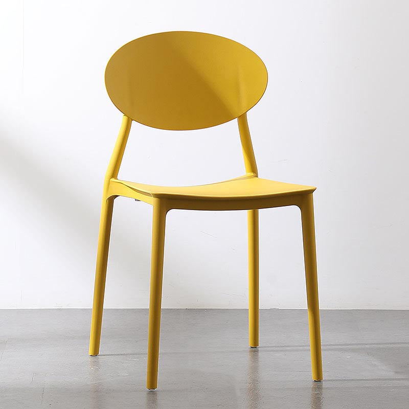 Contemporary Plastic Chair Open Back Dining Side Furniture in Matte Finish