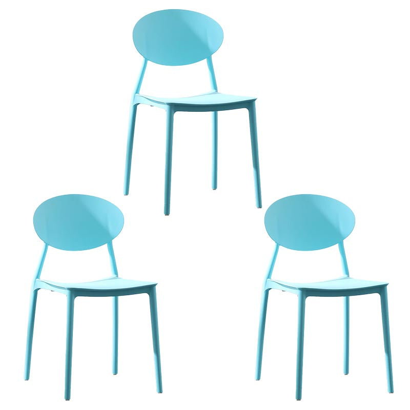 Contemporary Plastic Chair Open Back Dining Side Furniture in Matte Finish